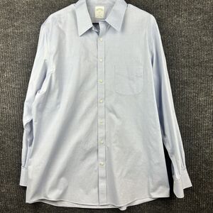 Brooks Brothers Milano Fit Long Sleeve Blue Dress Shirt Mens 17 1/2 - 4/5